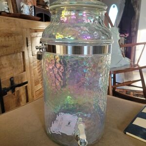 Iridescent Glass Beverage Dispenser 2.5 Gallon